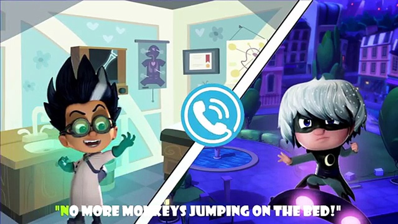 5 little PJ MASKS Jumping on the Trampoline