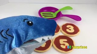 Learn To Count Numbers With Toy Shark, Pancakes, And Food Playset for Kids