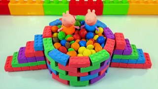DIY How To Make Kinetic Sand Brick Rainbow Pool M&M Chocolate Balls Play Toys Learn Colors