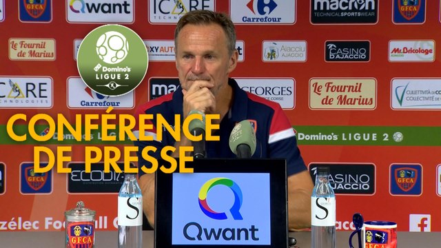 Conférence de presse Gazélec FC Ajaccio - Grenoble Foot 38 (2-0) : Albert CARTIER (GFCA) - Philippe HINSCHBERGER (GF38) - 2018/2019