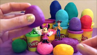 Play Doh Surprise Eggs Toy story Mickey Mouse Minnie Mouse Donald Duck and More