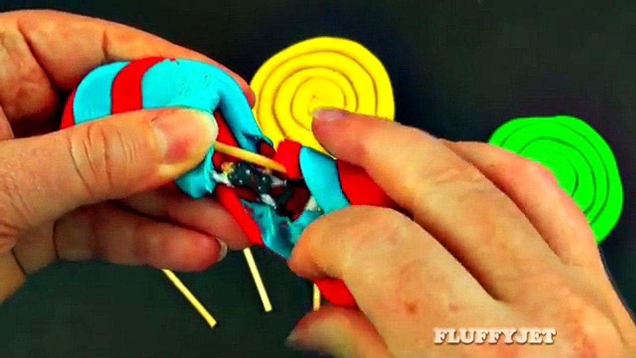 Play Doh Lollipop Surprise Eggs Spongebob Squarepants Shopkins Smurfs Thor Monsters Inc Fl