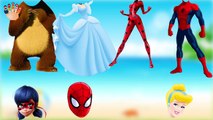 Wrong Heads Spiderman Masha Bears Cinderella Finger Family Song Learn Colors for Kids