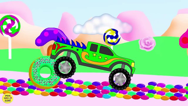 Веселые машинки,cars. Монстр трак и цвета. Развивающие мультики для детей про машинки