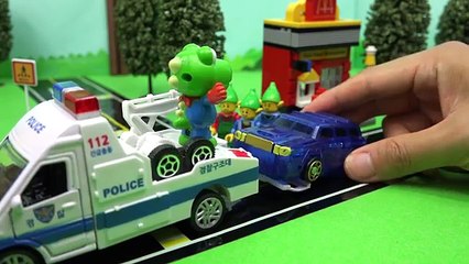타요 꼬마버스 견인차 경찰차 체포놀이 Tayo the little bus Police Car & Tow Truck Toy Play Робокар Поли