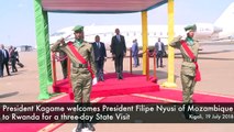 President Kagame welcomes President Filipe Nyusi of Mozambique  to Rwanda for a three-day State Visit Kigali, 19 July 2018