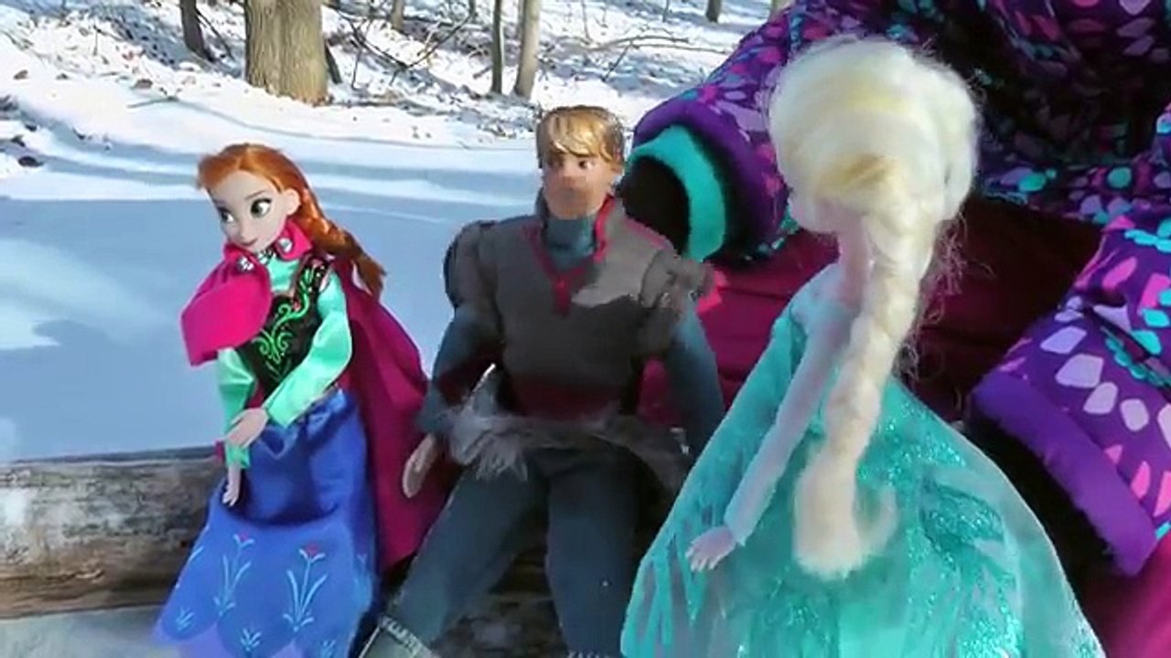 SLEIGHING! SNOW fun ! ELSA and ANNA toddlers play in SNOW