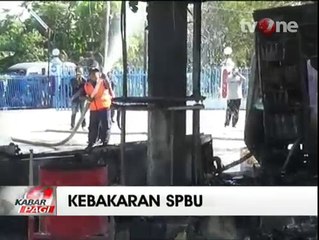 Diduga Selang Tertarik Mobil, Sebuah SPBU di Magetan Terbakar