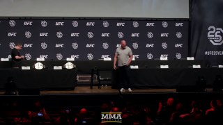 Justin Gaethje vs. James Vick UFC 25th Anniversary Press Conference Staredown - MMA Fighting