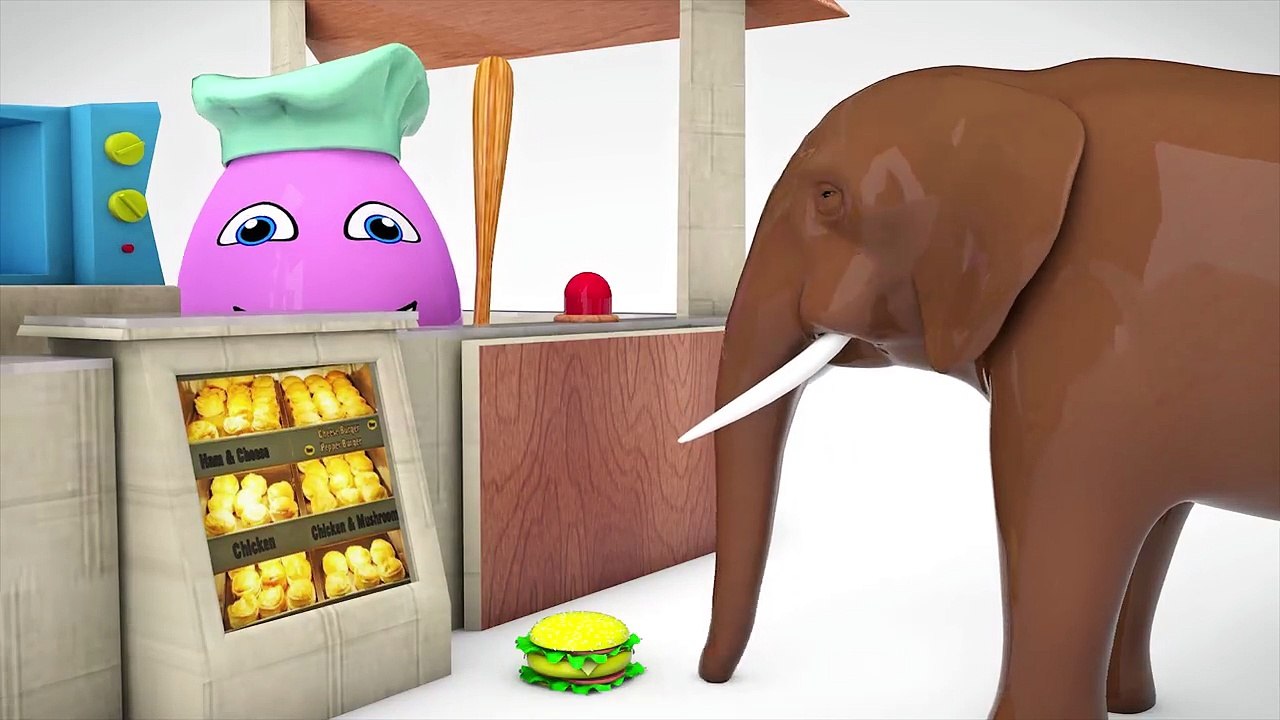 Learn Color Elephant Animals W Surprise Eggs Colors Hamburger Nursery Rhymes for Children