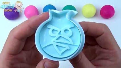 Glitter Play Doh Clay Balls Angry Birds Molds Fun and Creative Modelling Clay