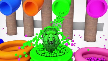 Learn Colors With Surprise Egg Ball Learn Name Animals Cartoon 3D Fun Videos For Kids