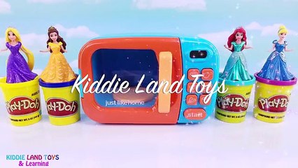 Disney Princess Glitter Playdoh Dresses Magic Microwave Surprises Fun Video for Kids