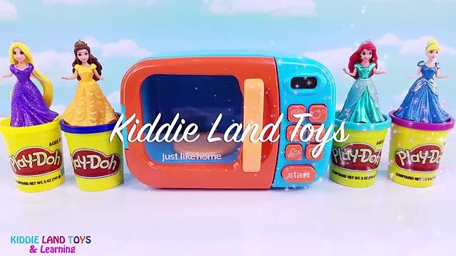 Disney Princess Glitter Playdoh Dresses Magic Microwave Surprises Fun Video for Kids