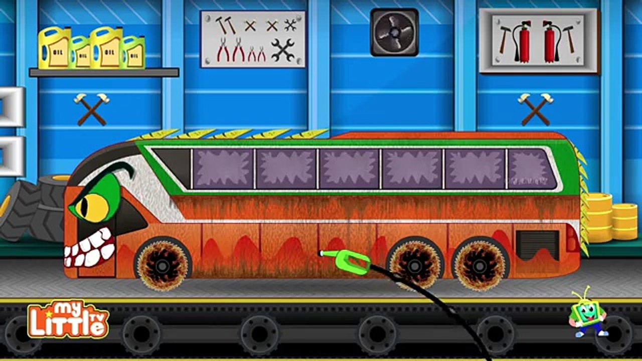 Kids Scary Funny Cars Cartoon w Ambulance Bus & Truck Car Wash Videos Children cartoons