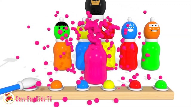 Learn Colors With Surprise Eggs Baby Bottles for Children Finger Family for Kids Toddlers