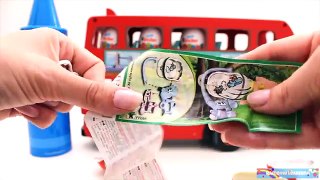 Double Decker London Bus Wooden Toy Educational Video! Learn Colors! Kinder Surprise Eggs!