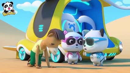 Super Panda Trapped in Desert | Super Panda Rescue Team | BabyBus Cartoon
