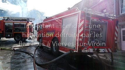 Incendie à Vierves-sur-Viroin : une habitation détruite par les flammes
