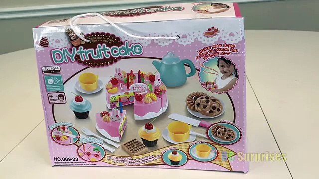 Learn to Count With Toy Birthday Sponge Fruit Cake And Velcro Foods Playset Toys for Kids