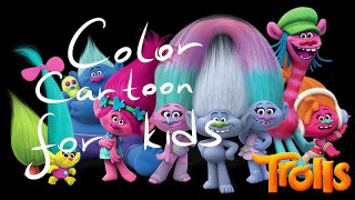 New Trolls Coloring Cartoon for kids. Coloring page video for kids