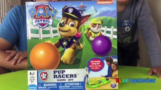 Ryan Plays Paw Patrol Pup Racers Game and Opens Egg Surprise Toys!