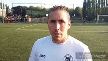 La Province - Football - Réaction d'Andy Culquin, le gardien de but de Flénu, après l'élimination de son équipe en coupe du Hainaut contre Beloeil (2-5)