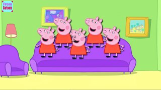 Five Little Peppa Pig Jumping on The Bed