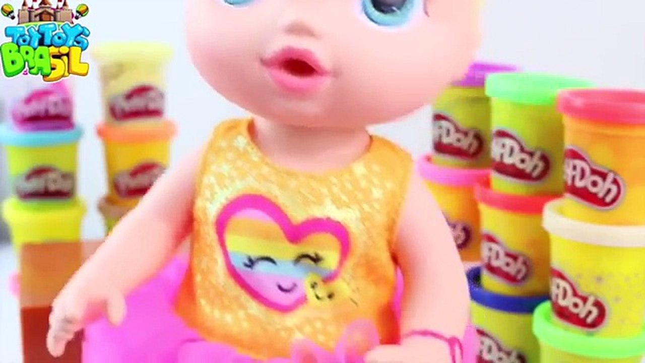 Baby Alive Lili e Sarinha Comidinhas de PlayDoh Food Meal Kitchen Massinha de Modelar Fun