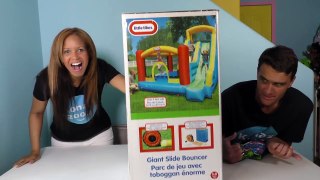 Giant Inflatable Slide + Hatchimals CollEGGtibles ! || BlindBagShow Ep89 || Konas2002