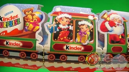 Kinder Surprise Egg Santa Train + JUMBO Christmas Egg Candy Toys Opening