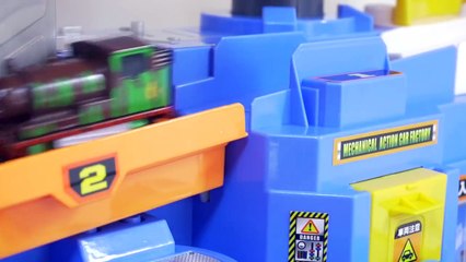 Tayo & Thomas & Cars TOMICA Mechanical Action Car Fory toy video for kids.