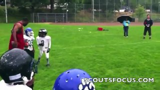 Nate Robinsons 6 year old son delivers a pair of major HITS to running back!