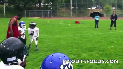 Nate Robinsons 6 year old son delivers a pair of major HITS to running back!