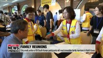 South Korean participants meeting families in North Korea gather in Sokcho