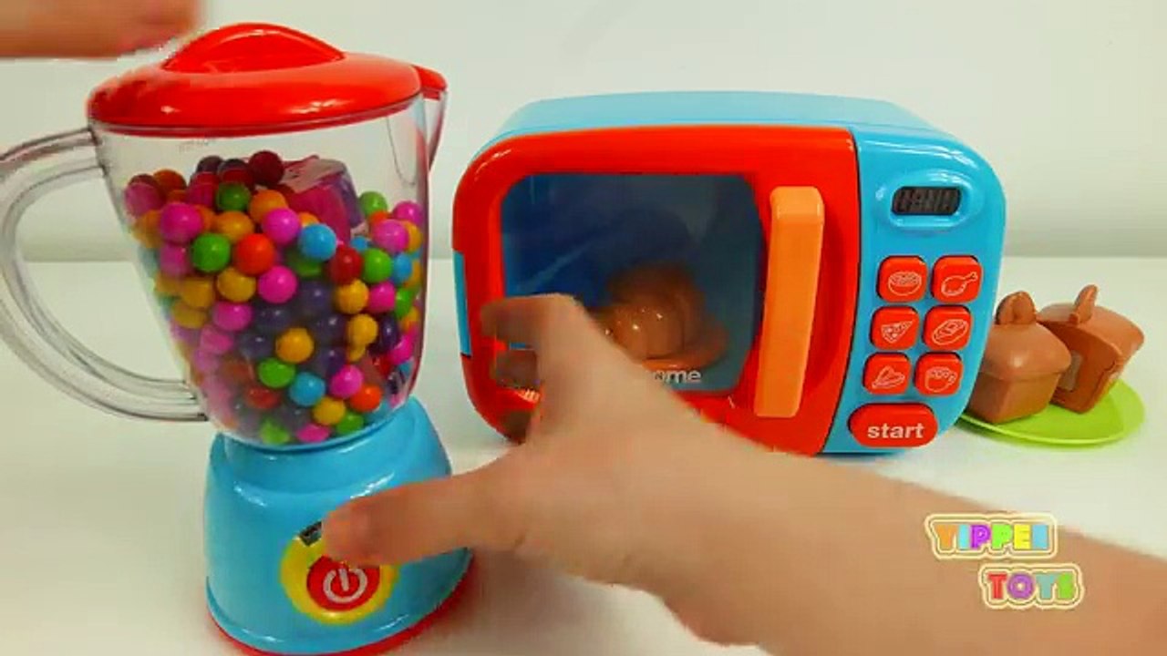 Microwave Oven and Blender Just Like Home Playset Kitchen Appliances for Kids and Surprise
