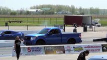 Mustang GT vs SUPERCHARGED Ford F150 | DRAG RACE