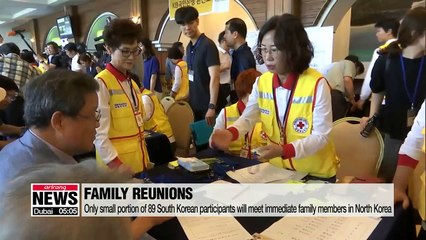 South Korean participants meeting families in North Korea gather in Sokcho
