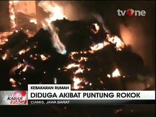 Puntung Rokok Jatuh ke Kasur, Satu Rumah Ludes Terbakar