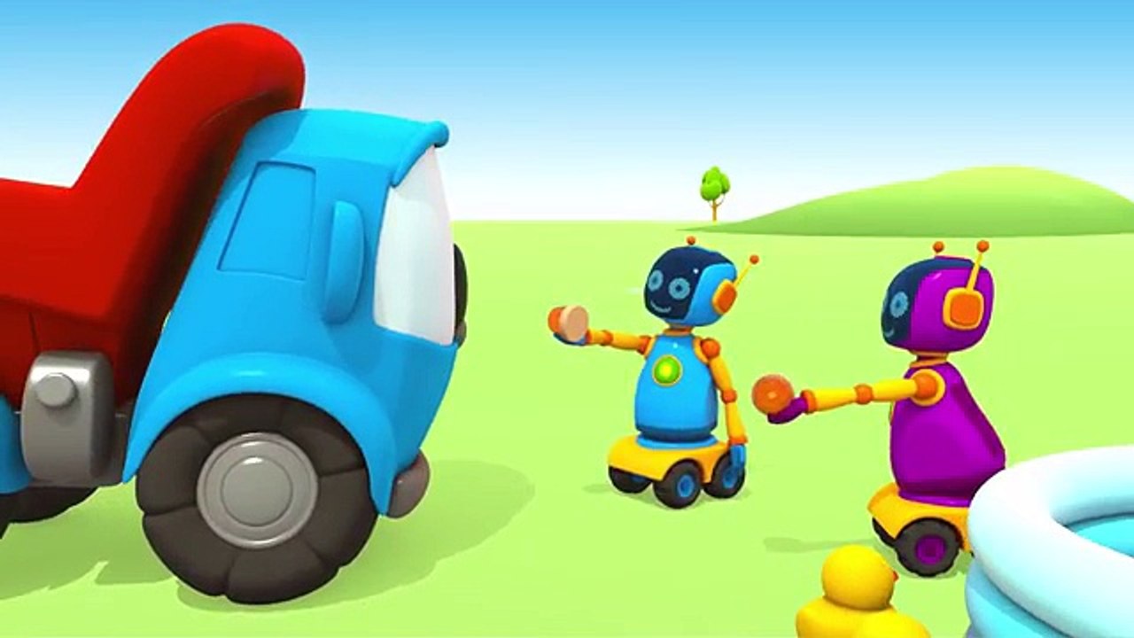Leo the Truck & a fire truck. Car cartoon for kids.