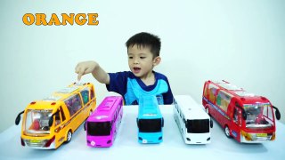 Learn Colors with Wheels On The Bus Song for kids Baby Xavi learn colours with Nursery Rhy