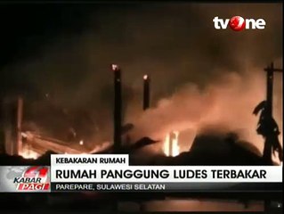 Kebakaran Hebat Landa Sebuah Rumah Panggung di Pare-Pare