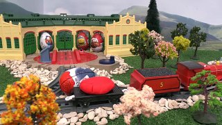Thomas And Friends Surprise Eggs In The Sheds Pocoyo Play Doh Kinder Avengers Disney Cars