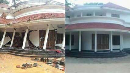 கேரள வெள்ளத்தில் சின்னாபின்னமான பங்களா!- வீடியோ