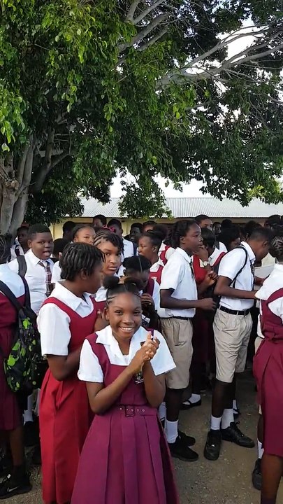 Tquan hardly ever smiles but it was good to get a smile out of him yesterday!His peers, teachers and principal at the Verchilds High School are equally as pro