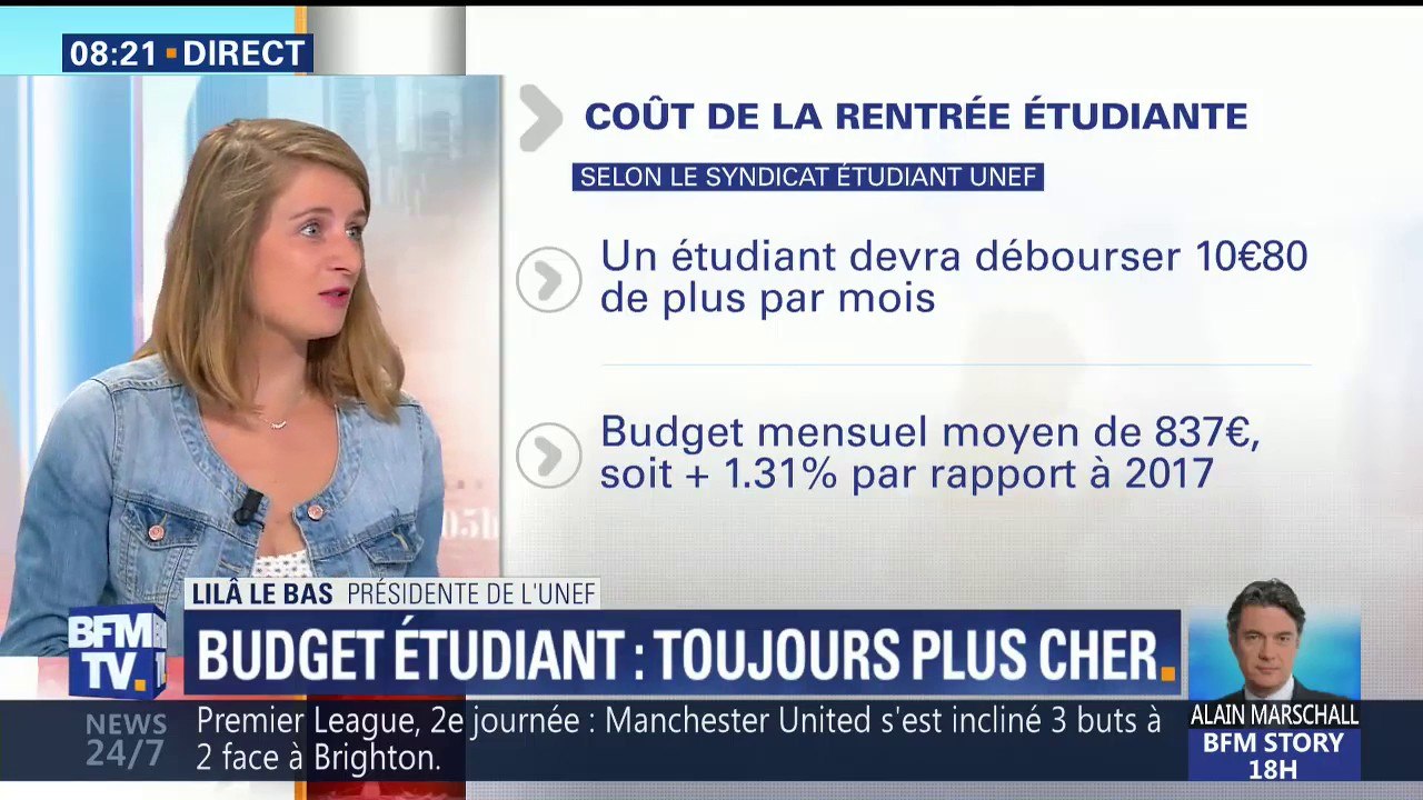 Budget étudiant: "cette année, c'est encore 1,31% d'augmentation du coût de la vie", rapporte la présidente de l'Unef