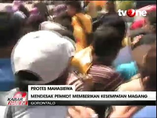 Unjuk Rasa Tuntut Program Magang di Gorontalo Ricuh