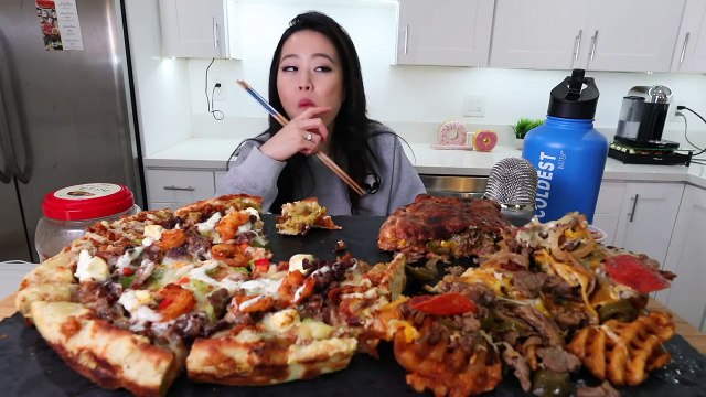 PIZZA EVERYTHING + FRIES + CALZONES MUKBANG | Eating Show