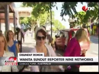 Diwawancara, Wanita Misterius Sundut Reporter TV dengan Rokok