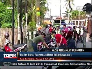 Hindari Razia, Pengendara Motor Nekat Lawan Arus